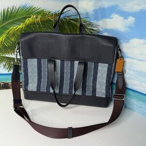 Coach M2161 Hamilton Portfolio Briefcase Tote in Signature Canvas, Blue NWOT